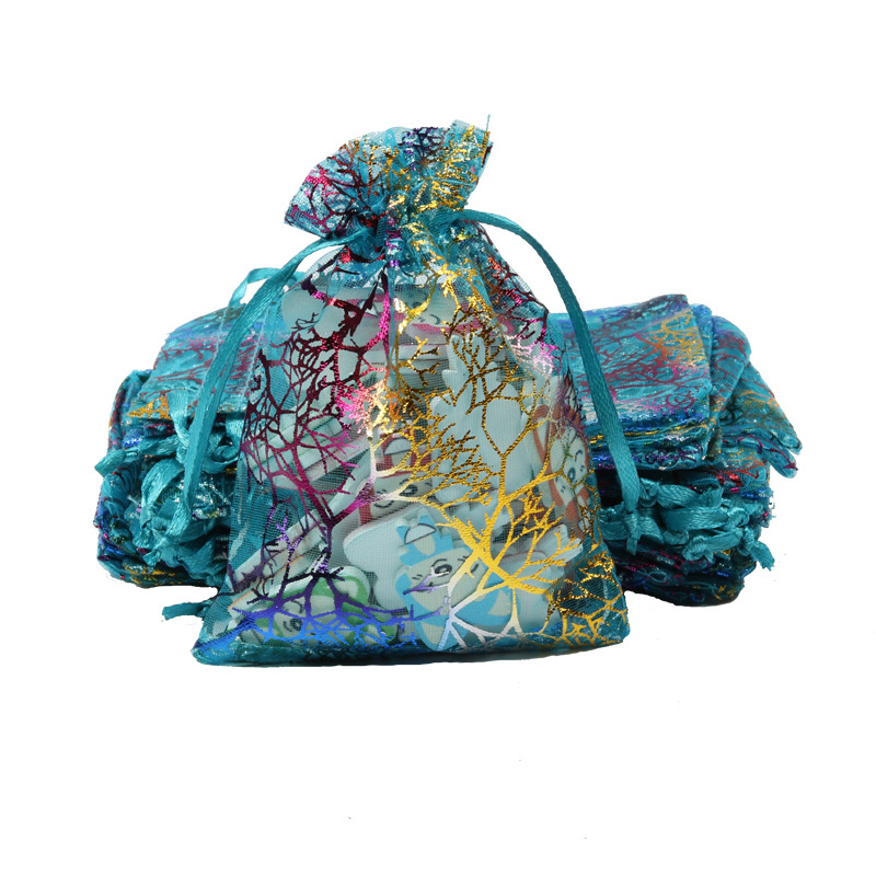 10 stücke Kordelzug Organza Taschen Bunte Schmuck Verpackung Taschen Hochzeit Taschen Gittergewebe Schmuck Beutel Schmuck Zubehör 3 Größe