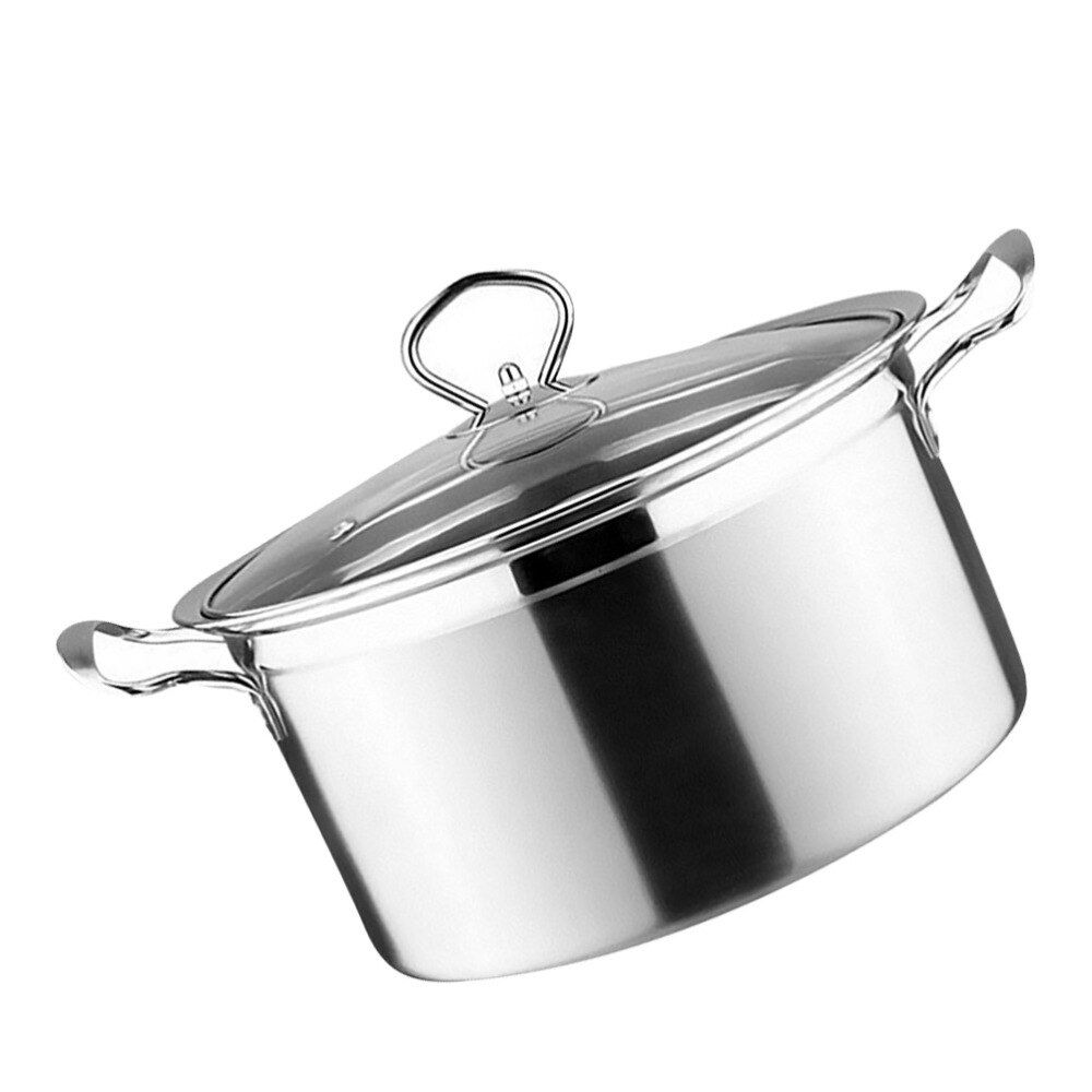 1Pc Induktion Herde Gas Herde Universal- Topf Suppe Topf Boden Edelstahl Anti-Überlauf Anti - Stock Heißer topf (Silber)