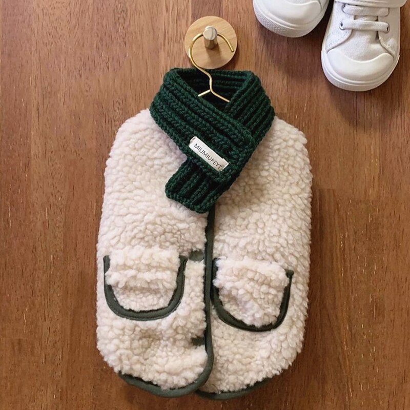 Winter Hund Kleidung Kabel Plüsch Mantel Senden Schal Verdickt Haustier Baumwolle Kleidung Für Kleine Mittel Welpen Hund Chihuahua Yorkshire