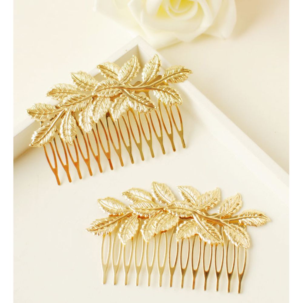 1 stücke Punk Frauen Mädchen Gold Blatt Haar Kamm Haar Clip Schmuck Kuschel Gold Metall Haar Zubehör Headwear Weibliche haarnadeln