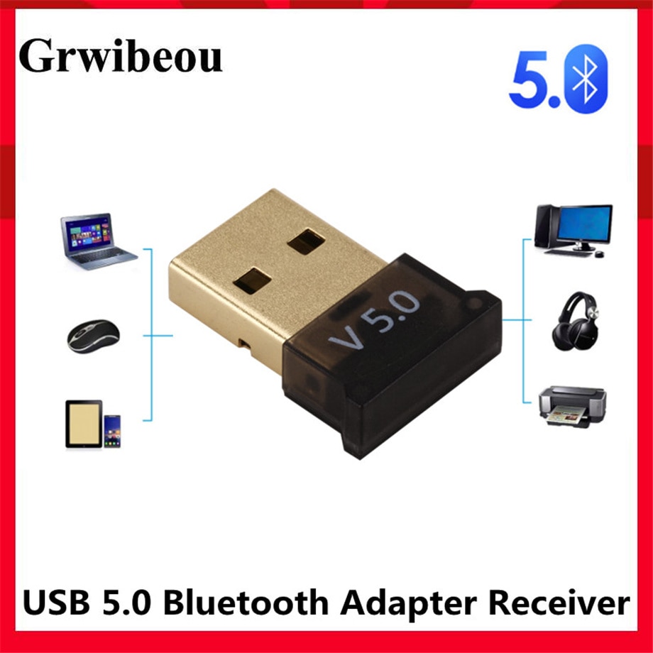 Grwibeou USB Bluetooth 5,0 Adapter Empfänger Audio- Bluetooth Dongle kabellos USB Adapter für Computer PC Laptop Maus