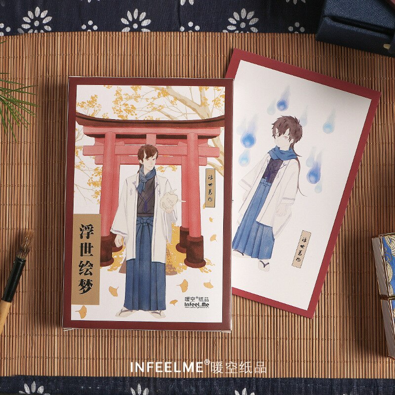 30 teile/satz Neuheit Japanischen Ukiyoe Stil Postkarte/Gruß Karte/Nachricht Karte/Geburtstag knapp Umschlag Karte