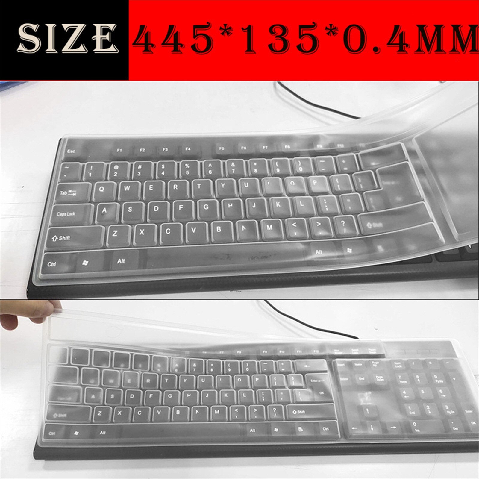 Universal- Tastatur Abdeckung Haut Silikon Schreibtisch Computer Tastatur Schutz Film 108 schlüssel Laptop Tastatur Abdeckung Schutz Haut