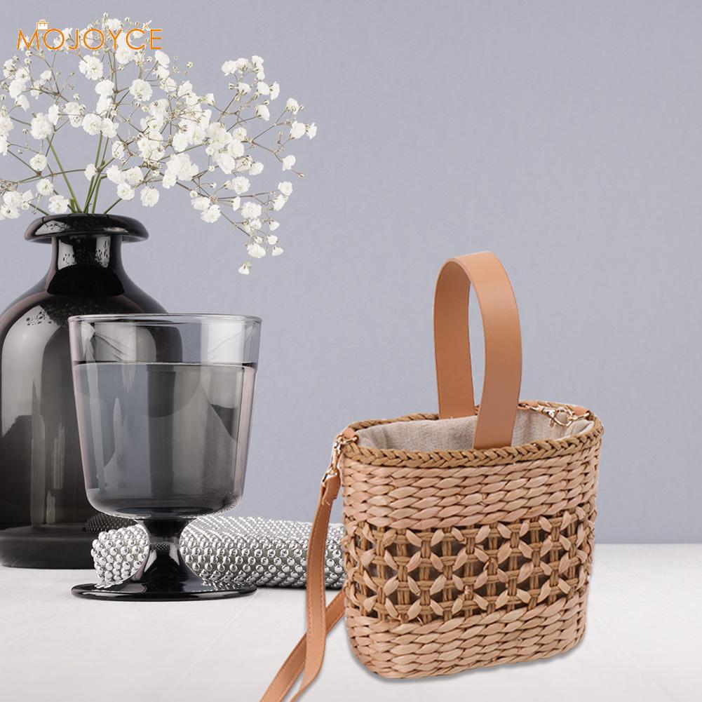 Sommer Handarbeit Gewebt Frauen Rattan Taschen Jahrgang Strand Weben Stroh Totes Schulter Korb Bote Handtaschen