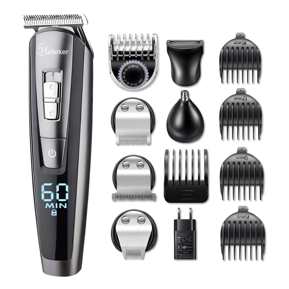 HATTEKER 5 in1 Haar Trimmer Elektrische Haar Schneiden Maschine Wasserdicht Haar Haarschneidemaschine Bart trimer Männer Körper Haarschnitt