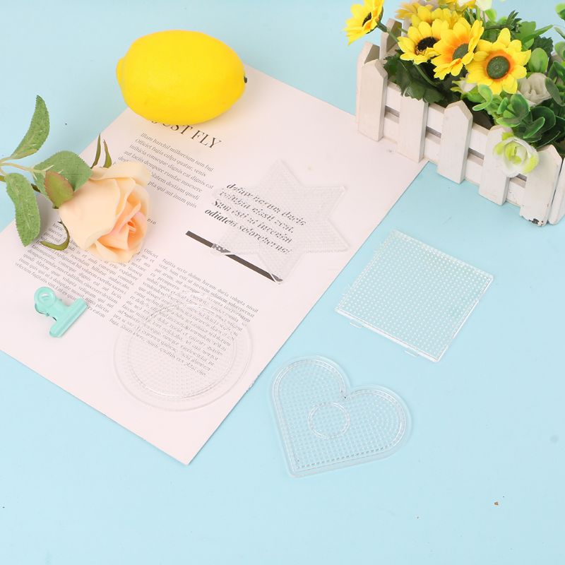 4Stck Diy transparent bilden Puzzle Vorlage Für 2,6mm Hama Perlen Perler Perlen BX0D