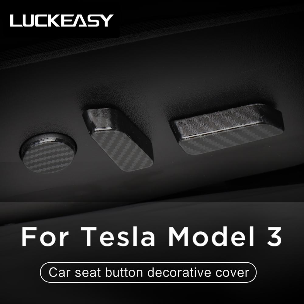 LUCKEASY Auto sitz Geschmack ABS dekorative abdeckung für Tesla modell 3 Auto Sitz Einstellen Knopf Dekorative Abdeckung
