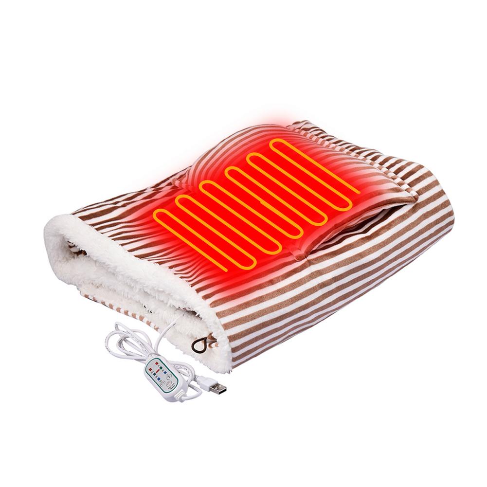 100X65CM USB Elektrische Heizung Decke Schal Weiche Winter Warme Waschbar zeitliche Koordinierung Funktion Werfen Decke Beheizt Schal