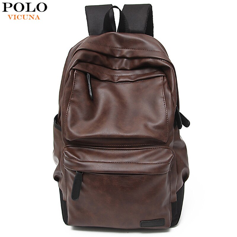 VIKUNJA Polo Leder Männer Rucksack unisex Hochschule Schüler Schule Rucksack Große Kapazität Reise Laptop Rucksack mochila