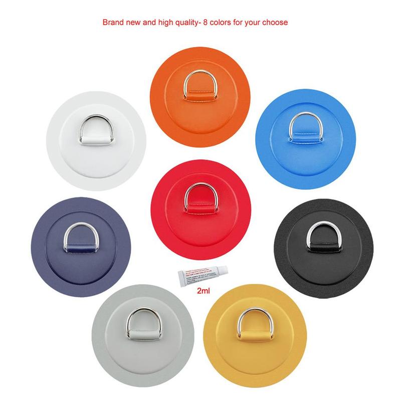 4,3 zoll 11cm Edelstahl D Ring Pad/Patch Mit Kleber für PVC Aufblasbare Stiefel Floß Schlauchboot Kanu kajak Surfbrett sup Krawatte