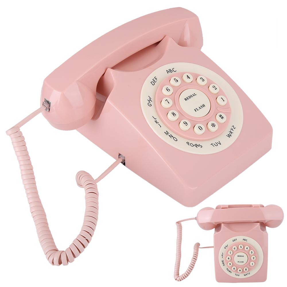Jahrgang Telefon hoch Definition Anruf Verdrahtete Telefon für Heimat Sekretariat Rosa telefono Anzahl Speicher Jahrgang Festnetz Tel