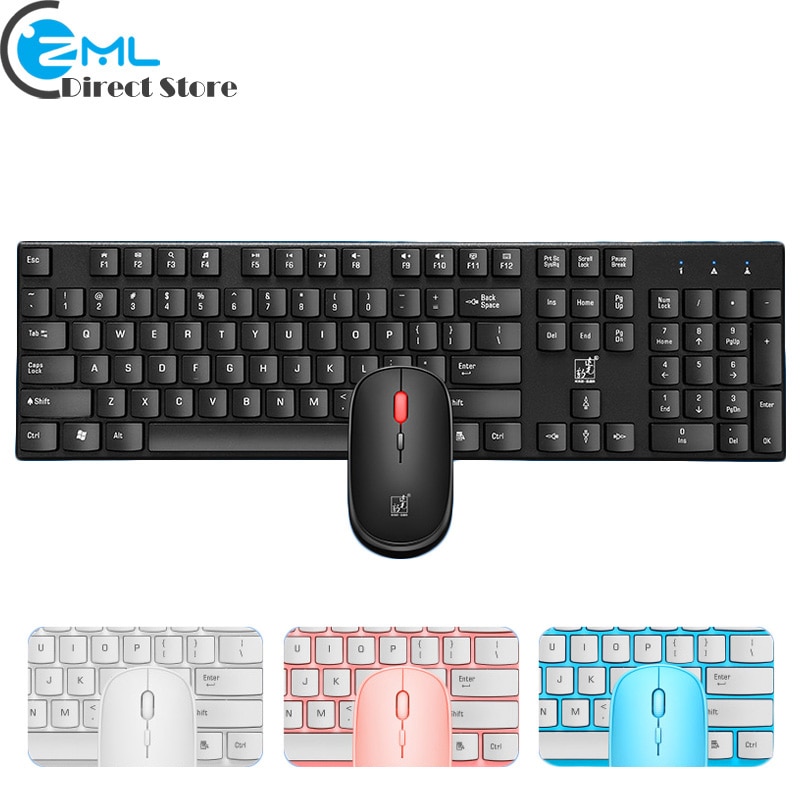 Neue 2,4 Ghz kabellos Tastatur Maus Combo USB schlank Ergonomischen Multimedia Tastatur 104 Schlüssel 10M Praktikable Reihe für PC Computer