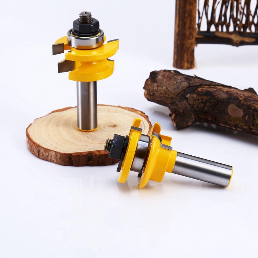 Router bisschen 2 stücke 1/2in Schaft Holzbearbeitung Rahmen Tür Schiene & Stile Hartmetall Zapfen Router bisschen