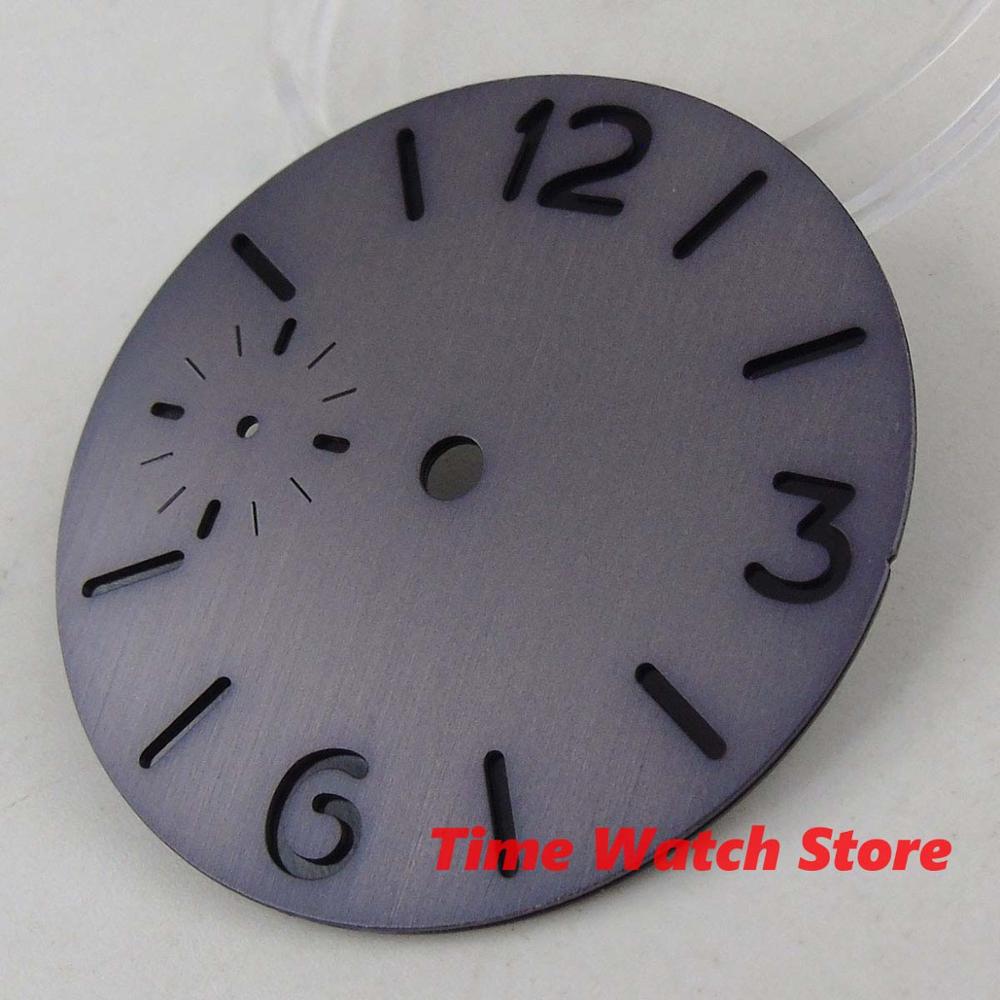 37,5mm grau schwarz Beige Sandwich zifferblatt schwarz markiert leuchtend passen und 6497 bewegung uhr männer uhr zifferblatt D161/162