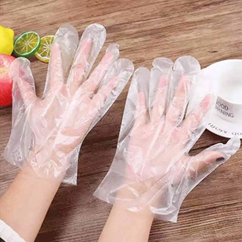 100Stck/einstellen Einweg Handschuhe Lebensmittel Klasse Kunststoff Handschuhe Lebensmittel Service Restaurant BBQ Klaren Handschuhe Küche Zubehör