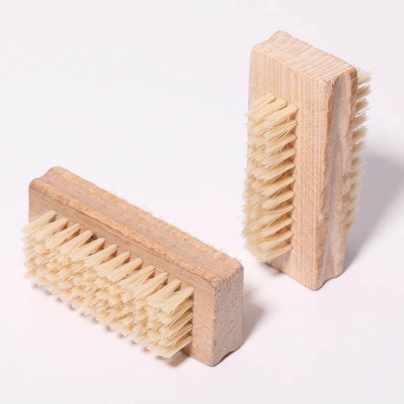 1 PC Weichen Nagel Pinsel Doppelseitige Holz Griff Finger NäGel Schrubben Entferner Werkzeuge Für Sauber Zehen Und NäGel Werkzeug