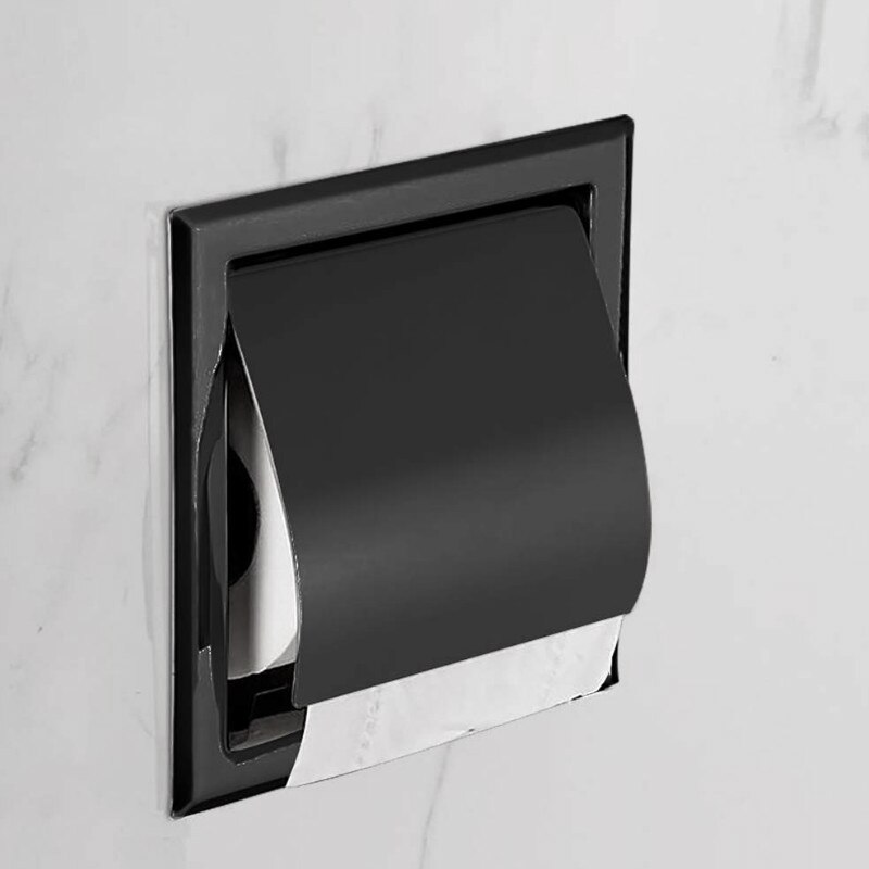 Schwarz Papier Halfter Moderne Zauberstab Montieren matt Schwarz 304 Edelstahl Schlecht Wc Papier Halfter WC Rollen Papier Gewebe Kasten