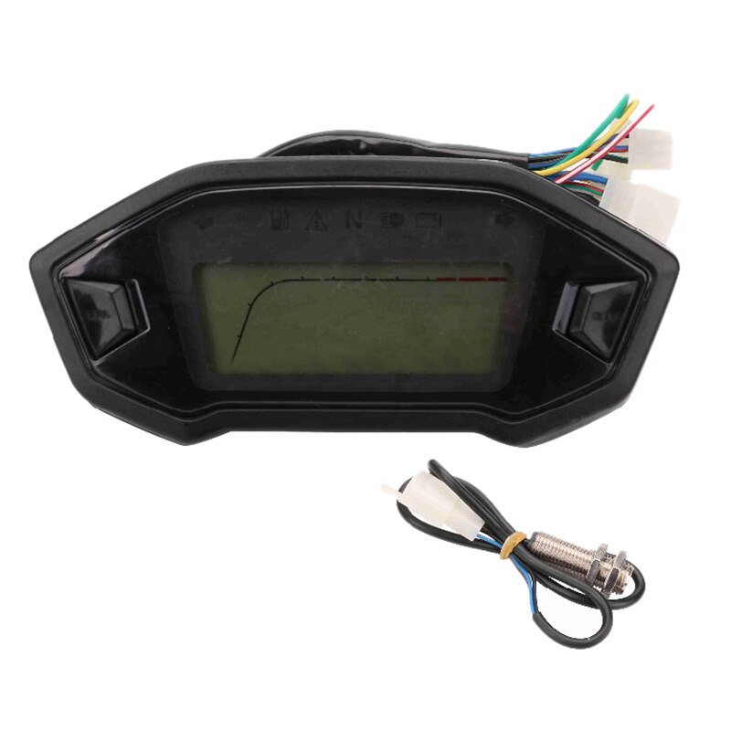 Universal- Motorrad Lcd Digital 13000Rpm Lcd-Computer-geschwindigkeitsmesser-grüNe Hintergrundbeleuchtung Motorrad Kilometerzähler für 2-4 Zylinder Meter