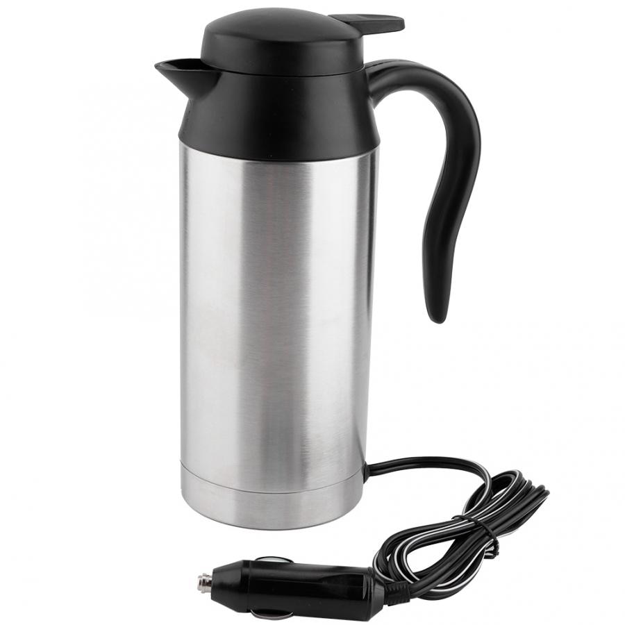 750ML Edelstahl Auto Elektrische Wasserkocher Kaffee Tee Thermos Wasser Heizung Tasse 12V Auto Wasser Heizung Zigarette Leichter