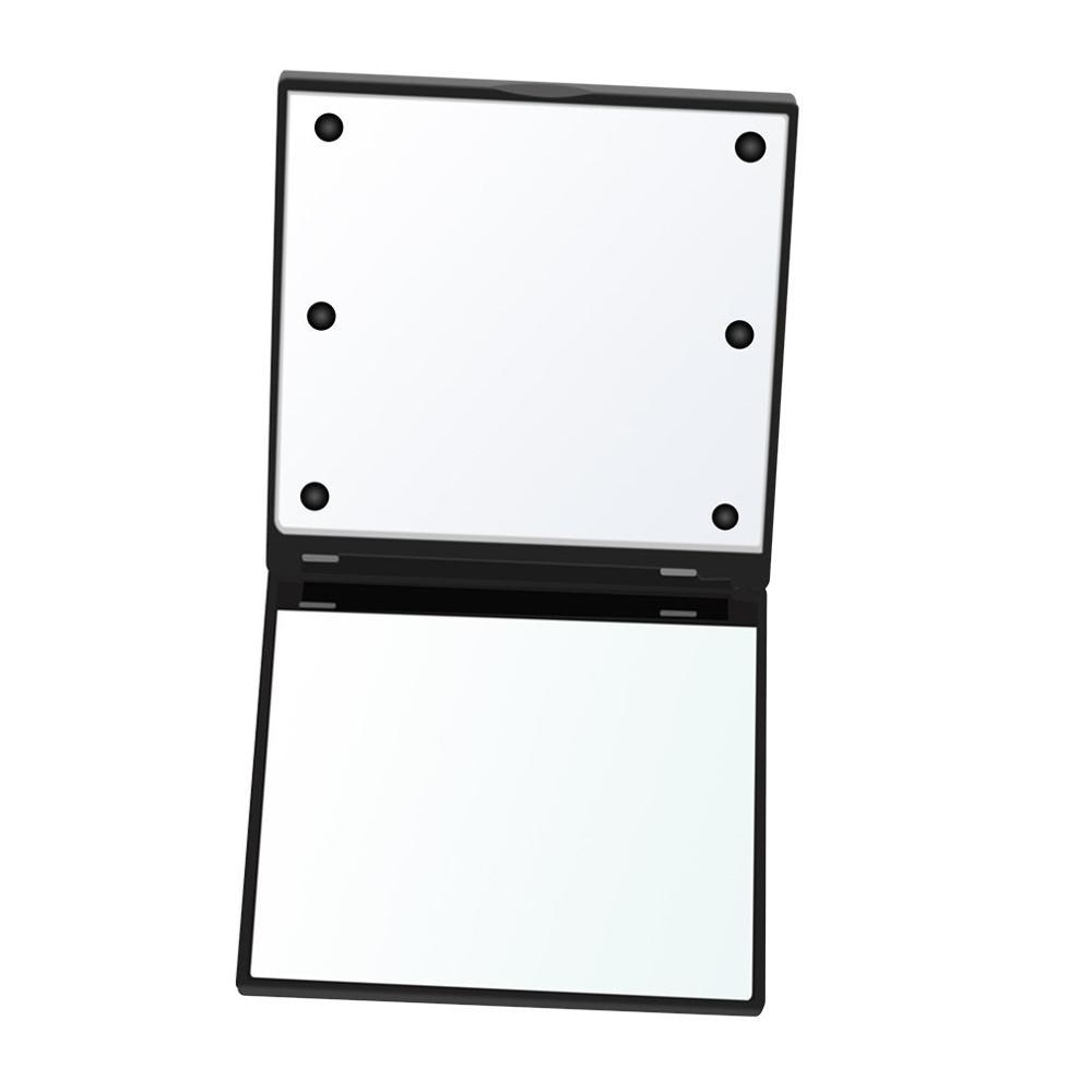 Platz Kosmetik Spiegel Dual Seitige Beleuchtet Faltbare 6 LED Licht machen-hoch Spiegel Reise Faltbare Langlebig