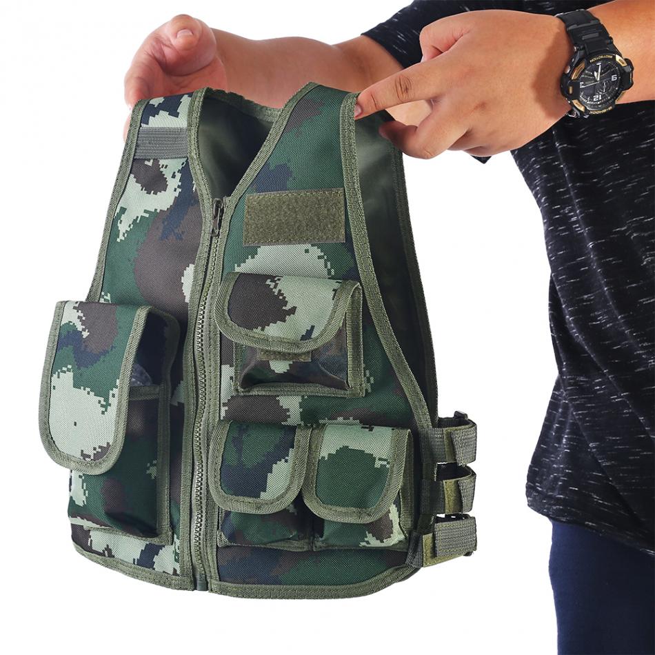 Multi Taschen freundlicher Tarnung Weste Schnell Trocken Ärmelloses Camo Jacke draussen Sport Aktivitäzehn Fotograf Weste Weste