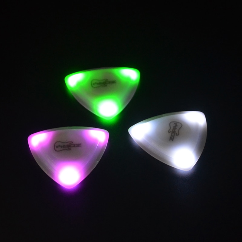 ZORY Gedrückt LED Beleuchtung Gitarre wählen Drei Stärken 0,6 MM-0,8 MM-1,00 MM Leucht Gitarre wählen Spielen gitarre Aaccessories
