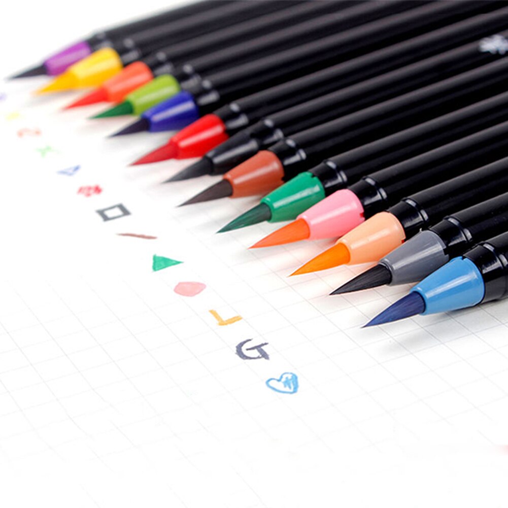20 farben Zeichnung Kunst Liefert Aquarell Kunst Marker Stifte Pinsel Farbige Kalligraphie Malerei Stift Schule Liefert
