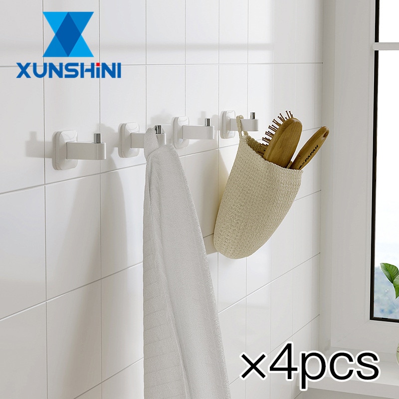 XUNSHINI 4 stücke Einfache Handtuch Gestell Schlecht Handtuch Schiene schlagen-Freies Kleidung Haken Kleidung Zauberstab Hängen Schlecht Kleidung Einzel haken