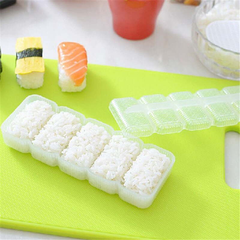 5 rollen Sushi Hersteller Sushi Schimmel Japan Nigiri Sushi Schimmel Reis Ball Nicht Stock Presse Lagerung Kasten Reis bilden Bento werkzeuge Neue