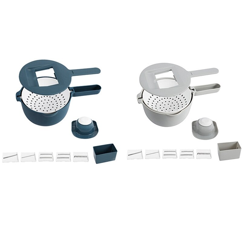 Haushalt Schneidemaschine 10 in 1 Gemüse Schäler Chip Schneidemaschine Reibe Küche Werkzeuge Doppel-Schicht Entwässerung Gemüse Cutter