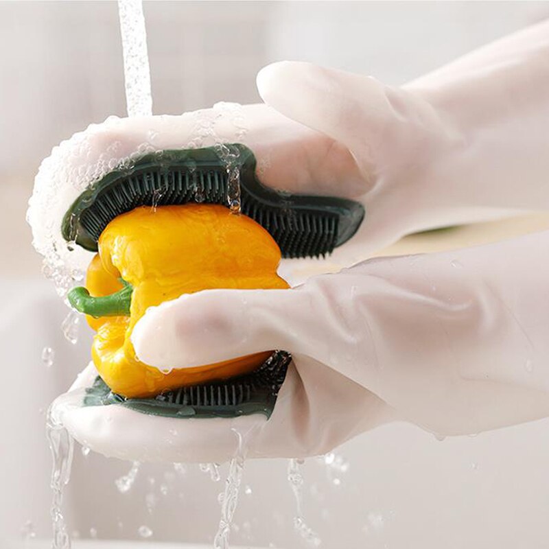 1 paar Magie Silikon Geschirr Wäscher Handschuhe Reinigen Waschen Gummi Peeling Handschuhe Für Haushalt Küche Schlecht Sauber