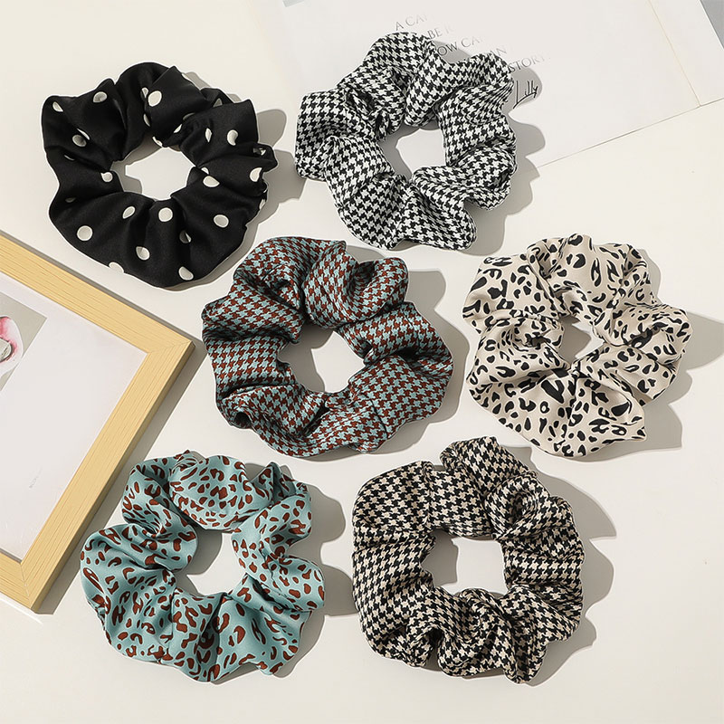 Polka Punkt Leopard drucken Haar Ring Scrunchies Überprüfen Plaid Elastische Haar Bands Frauen Mädchen Pferdeschwanz-Halfter Haar Zubehör