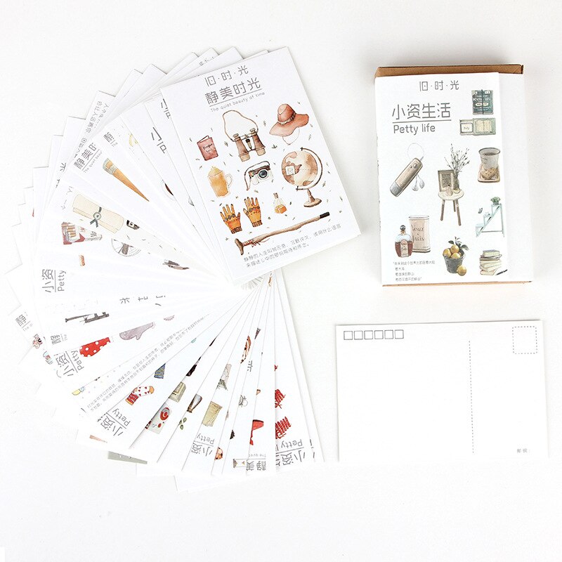 30 blätter/einstellen Kreative belanglos Leben serie Postkarte/Gruß Karte/Nachricht Karte/Geburtstag knapp Umschlag karte Zwei größen