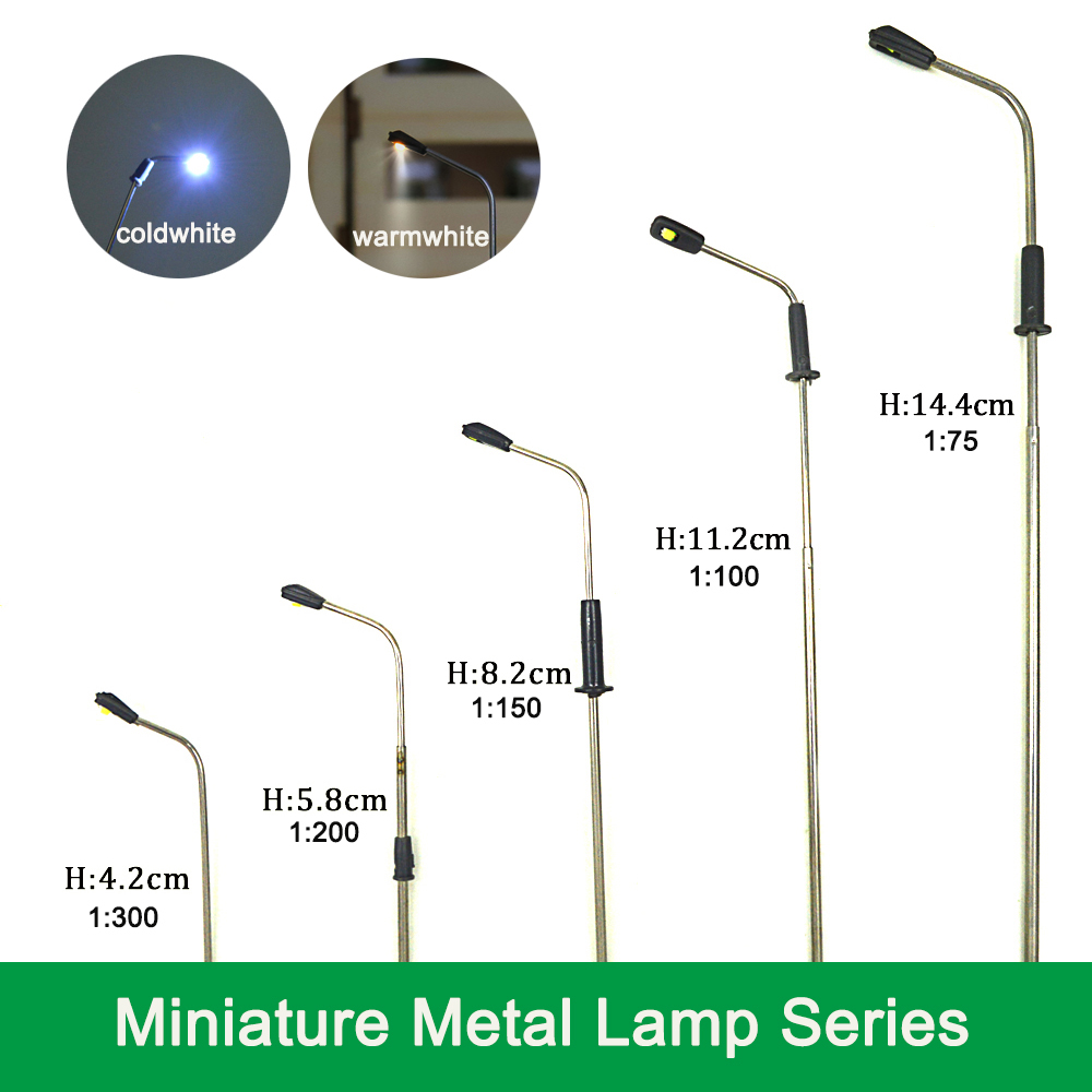 50 Stück 1:75-1:500 Maßstechen Diorama Architektur Metalllampe Modell 3V LED Spielzeug Miniatur Licht Eisenbahn Zug Layout Bausatz für Szene
