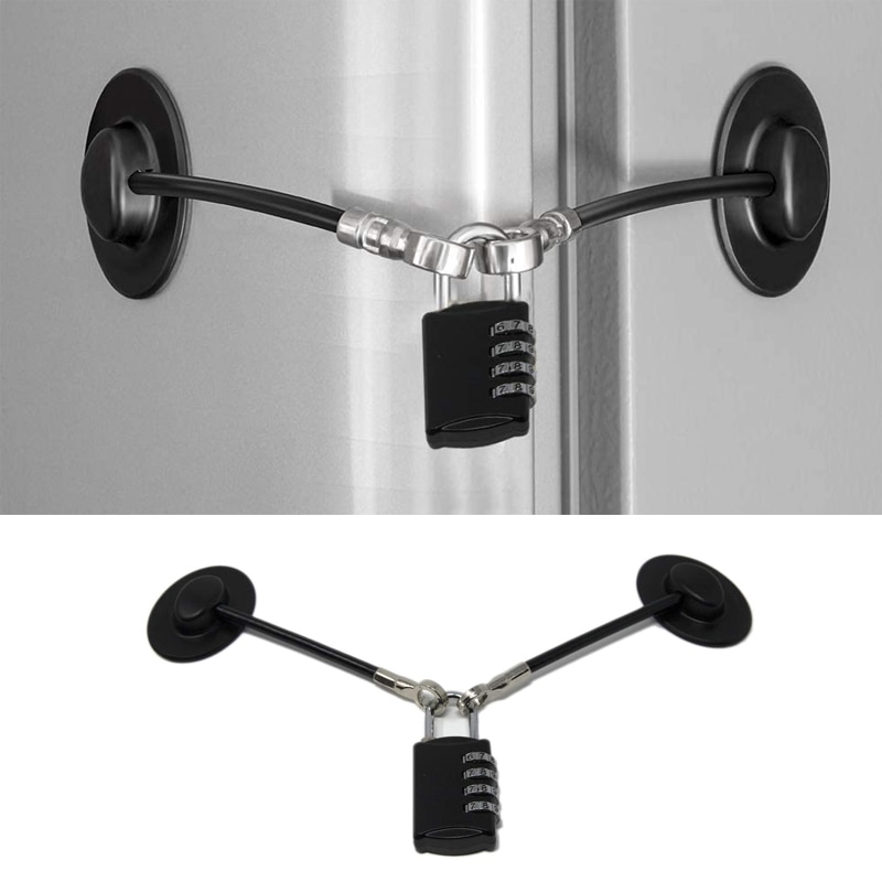 1 pc Klebstoff Baby Sicherheit Gefrierschrank Schloss Mit Vorhängeschloss Sicherheit Kühlschrank Kühlschränke Türschloss Art Beweis Fenster Schloss Schublade Sperren