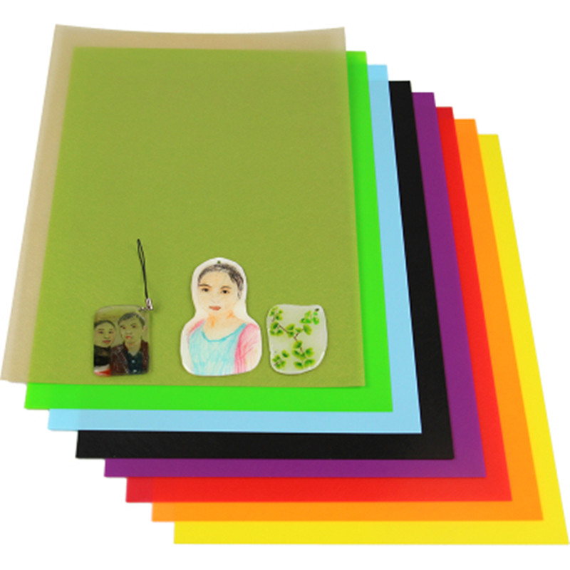 10Stck A4 Größe Mehrfarbig Schrumpft Film Kunststoff Blatt DIY Harz dekorieren nicht druckbar filme Spielzeug Handwerk Material 0,3mm dicke