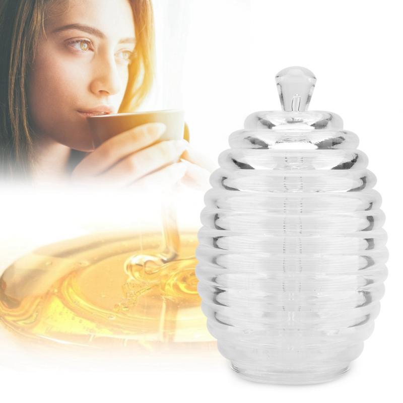 265 ml transparent Bienenstock-förmigen Honig Glas mit Tropf Stock für Speicherung und Abgabe Honig
