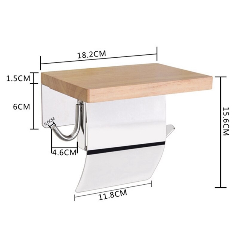 304 Edelstahl Schlecht Gewebe Kasten Wc Kreative Papier Rollen Papier Halfter Massivholz Wasserdicht Wc Papier Kasten