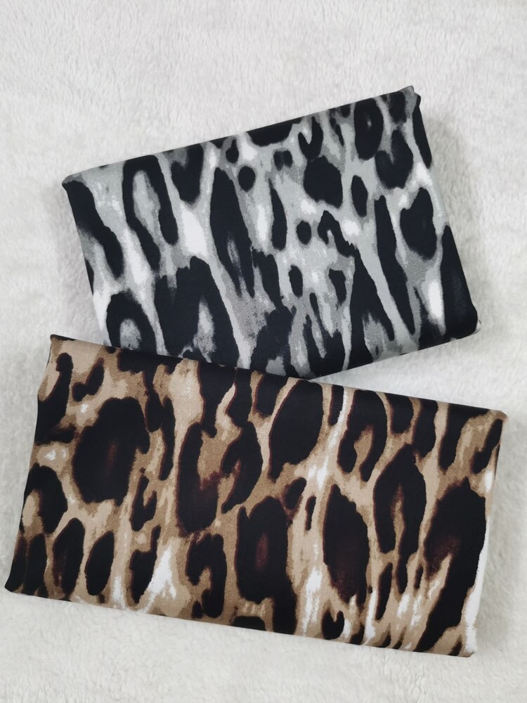 2 farbe Baumwolle Köper Spandex sexy Leopard Stoff Elastische Leopard Stoff Dehnbar Patchwork Tuch Kleid Heimat Dekor viaPhil