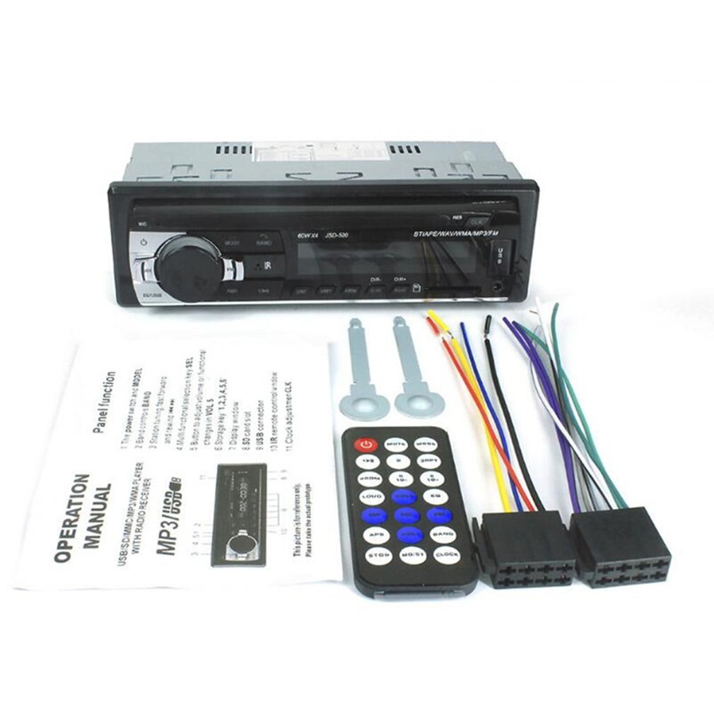 Autoradio Auto Stereo Radio FM Aux Eingang Empfänger USB JSD-520 12V in-Bindestrich 1 Lärm Auto MP3 Multimedia Spieler
