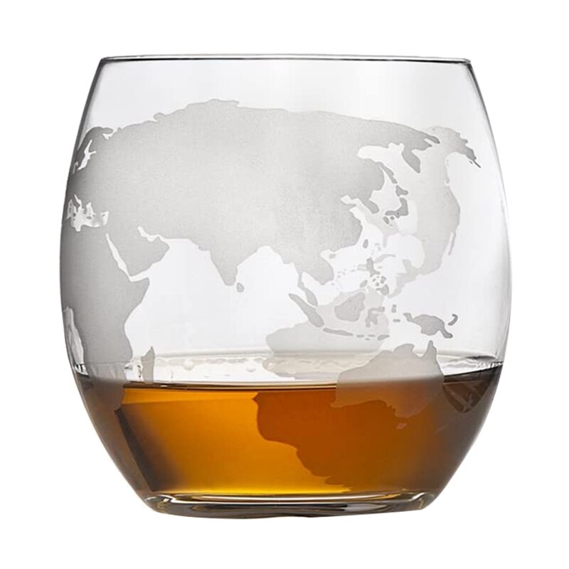 Whiskey Karaffe Globus einstellen mit 2 Geätzt Globus Whiskey Gläser-für Schnaps, Bourbon, wodka-850Ml.