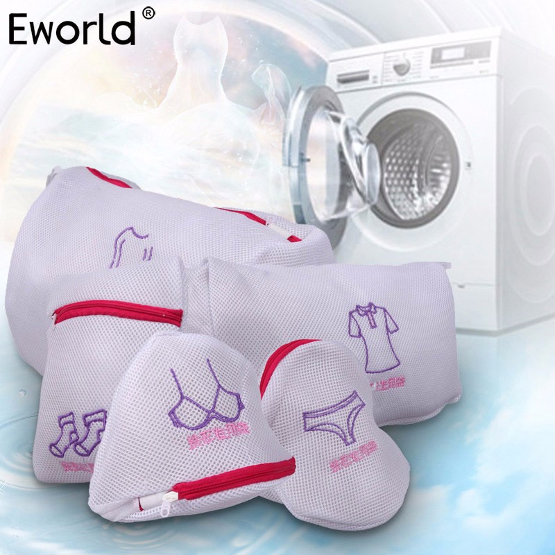 5 teile/satz Doppel Schicht Verdickt Gittergewebe Wäsche Tasche Reißverschluss Kleidung Bh Unterwäsche Schutz Wäsche Waschen Taschen für Waschmaschinen