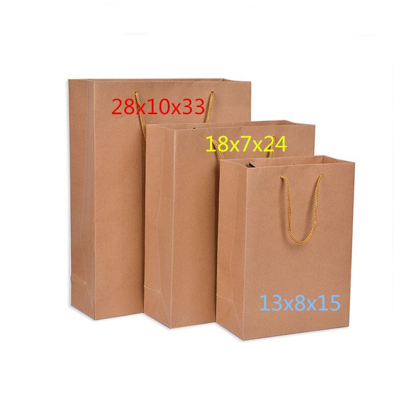 20 stücke Kraft papier taschen Kasten mit Griff tasche Brot Lebensmittel takeout nehmen Taschen Party Hochzeit