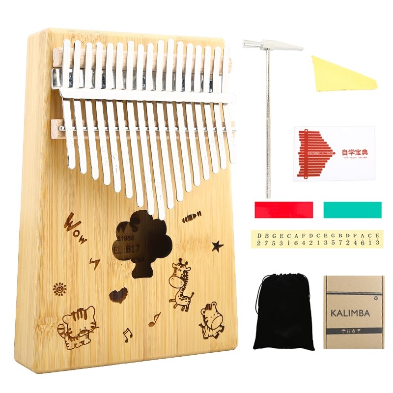 17 schlüssel Daumen Klavier Kalimba mit Melodie Hammer Holz Hand Finger Klavier für freundlicher Erwachsene Anfänger Musik König Stil