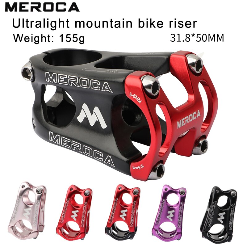 MEROCA 31,8mm Vorbau 50mm Fahrrad Vorbau Mountainbike Stamm Kurz Lenker Vorbau für sterben Meisten Fahrrad, rennrad MTB BMX Fixie Getriebe Radfahren