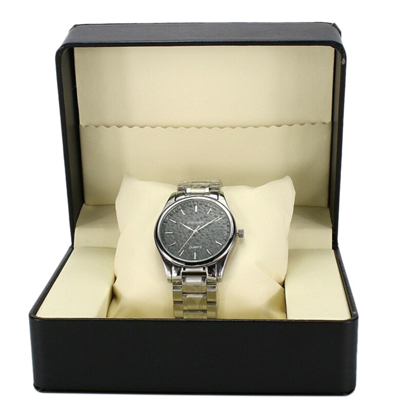 Leder Uhr Kasten Schwarz Einzelne Uhr Anzeige Kasten Schmuck Armbinde Samt Schmuck Kasten Kasten