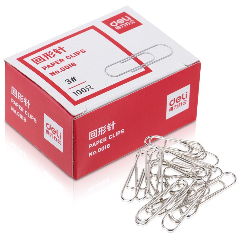 3 boxen 100 stücke jede Kasten papier Clip metall Nickel überzogene papier Clip 3 #100 papier Clip büro liefert schreibwaren Delikatessen 0018