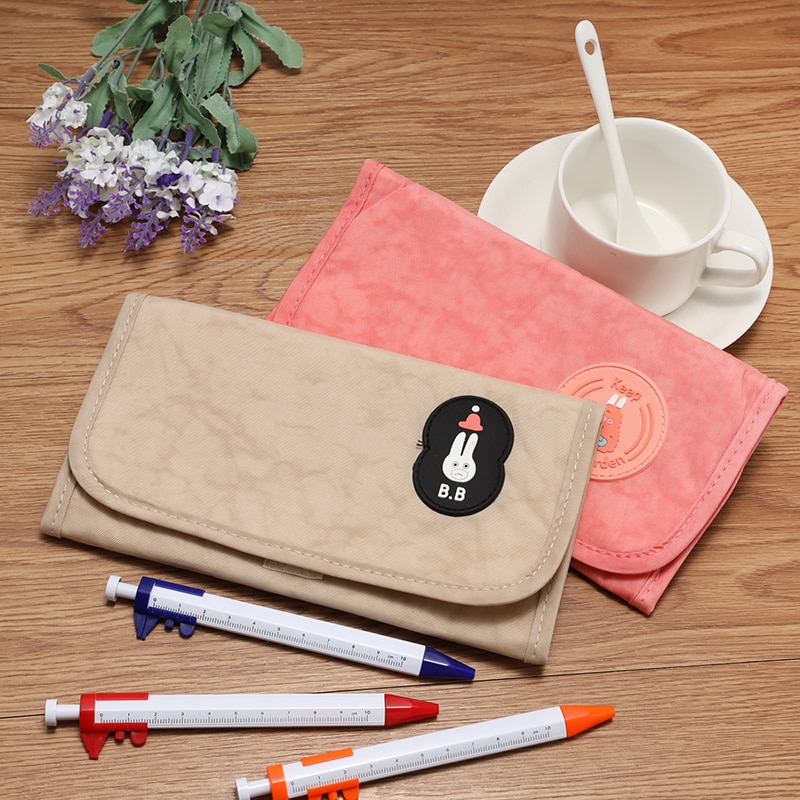 Multifunktions Bleistift Tasche mit Karte & Reisepass Tasche Große Kapazität Bleistift Stift fallen Wasserdichte Leinwand Bleistift Tasche Schule Liefert