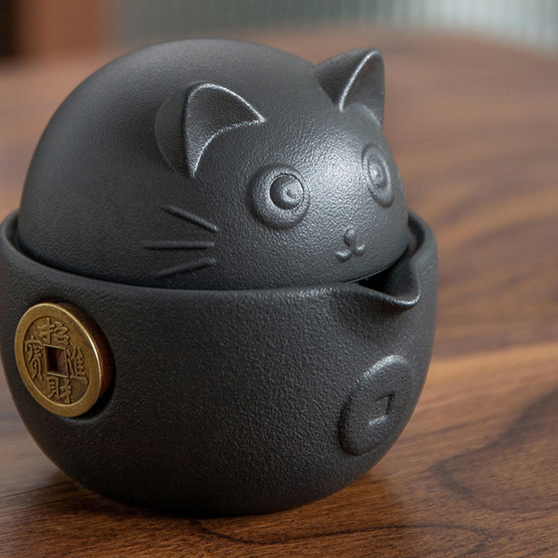 Katze Serie Reise Tragbare Keramik Tee-einstellen mit Tee Topf Tee Tassen Reisetasche für Büro Heimat Reise Getränk Katze teekanne Becher