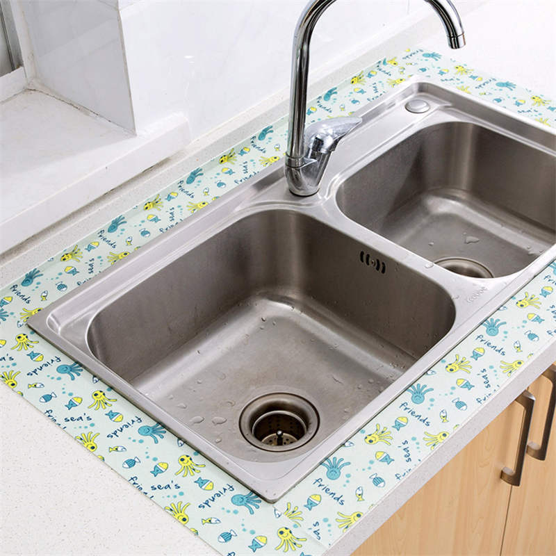 1 rolle Küche Wasser-nachweisen PVC Band Niedlichen Karikatur-aufbringen Schlecht Küche Beweis Klebe Waschbecken Rand Anti Feuchtigkeit PVC Band